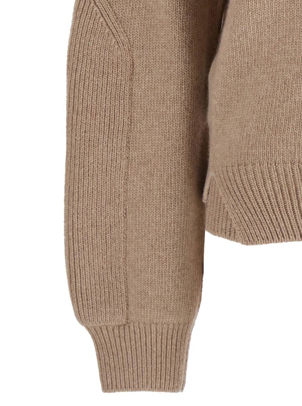 Victoria Beckham Women Beige Knit Sweater With V Neck On Front And Rear In Cashmere And Wool Woman - 3
