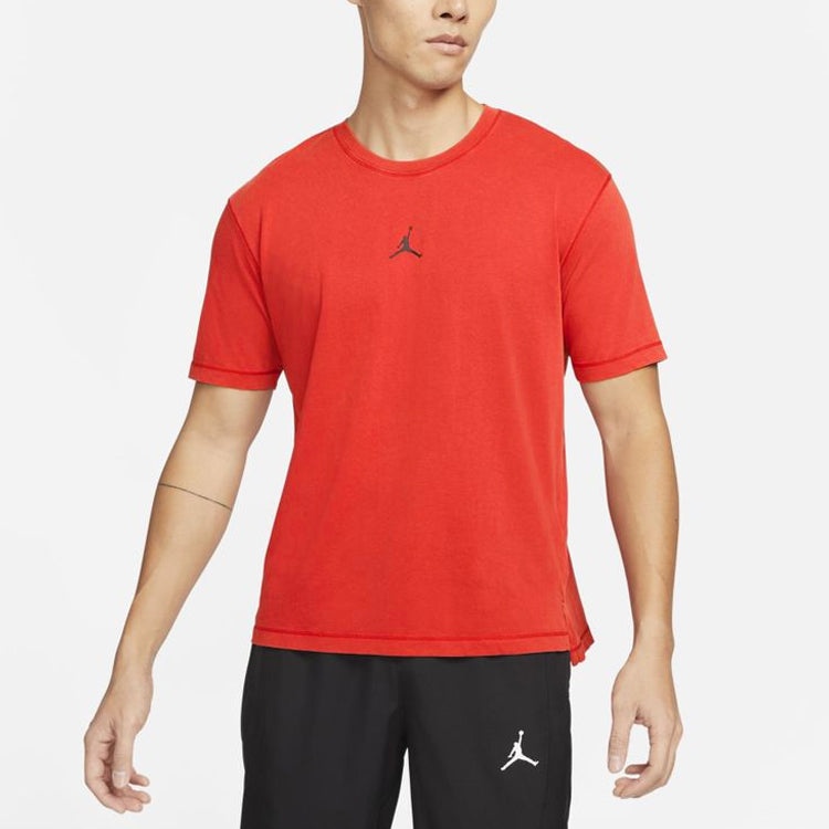 Men's Air Jordan Dri-FIT Logo Quick Dry Sports Short Sleeve Red T-Shirt DH8922-687 - 3