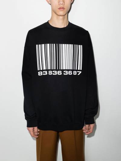 VETEMENTS barcode-print sweatshirt outlook