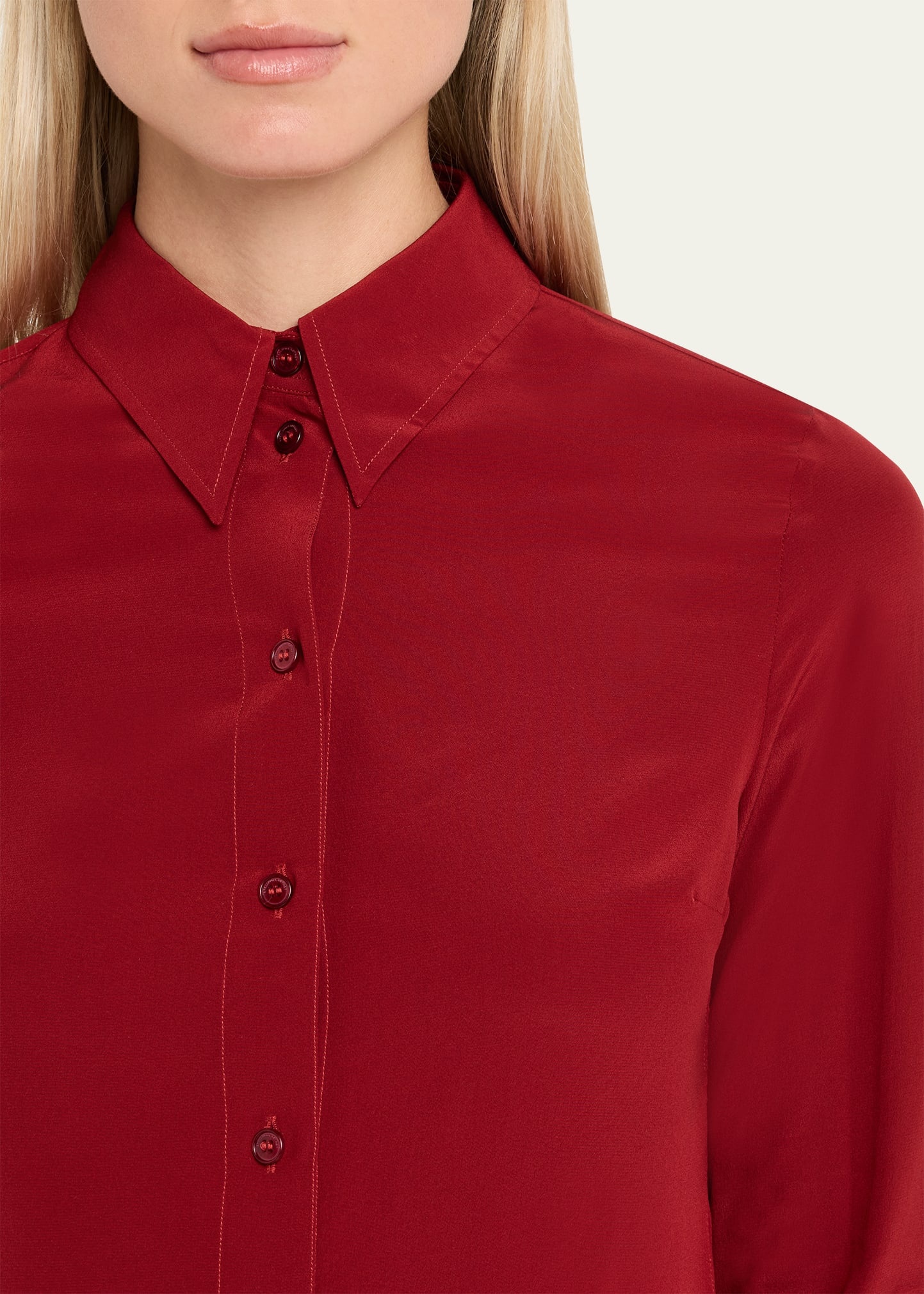 Button Down Silk Top - 5