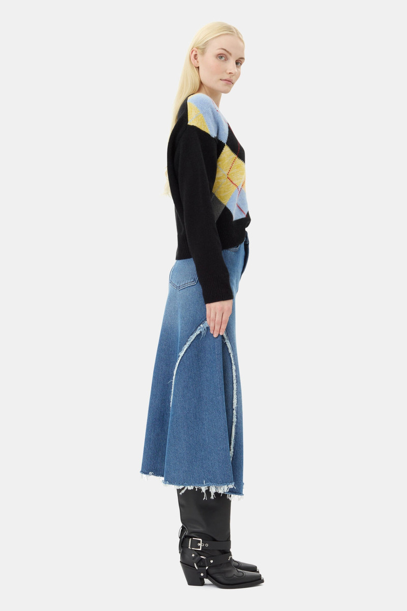 BLUE MIDI SKIRT 4