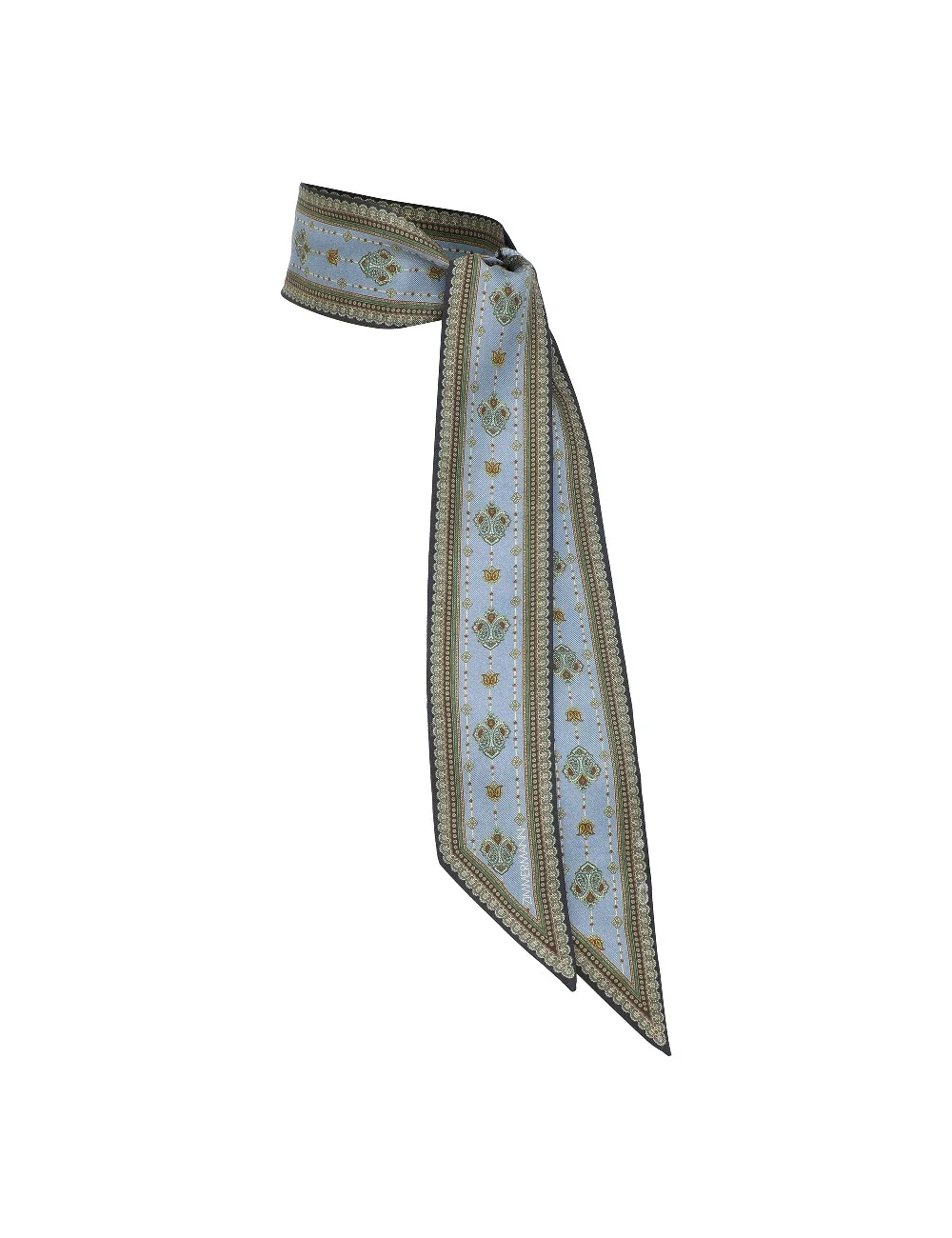 PRINTED SILK RIBBON SCARF - 1