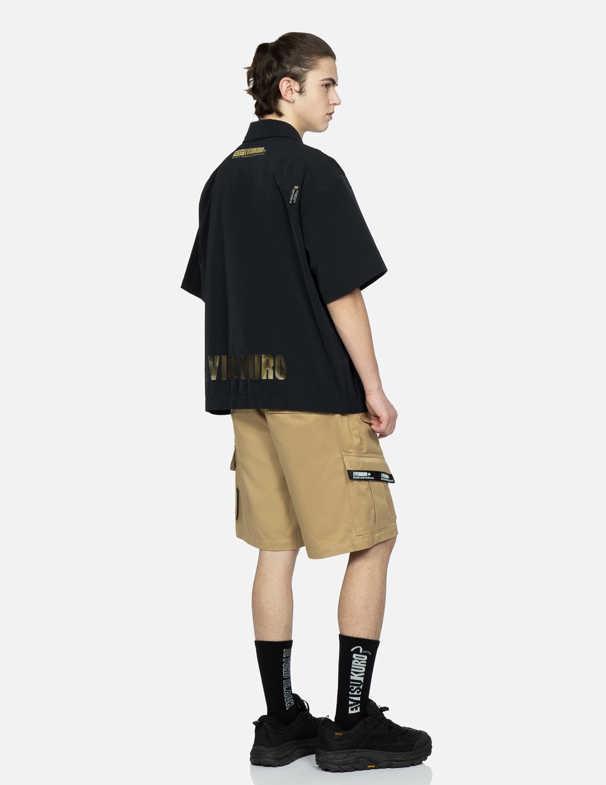 Logo Tape Patching Cargo Shorts - 4