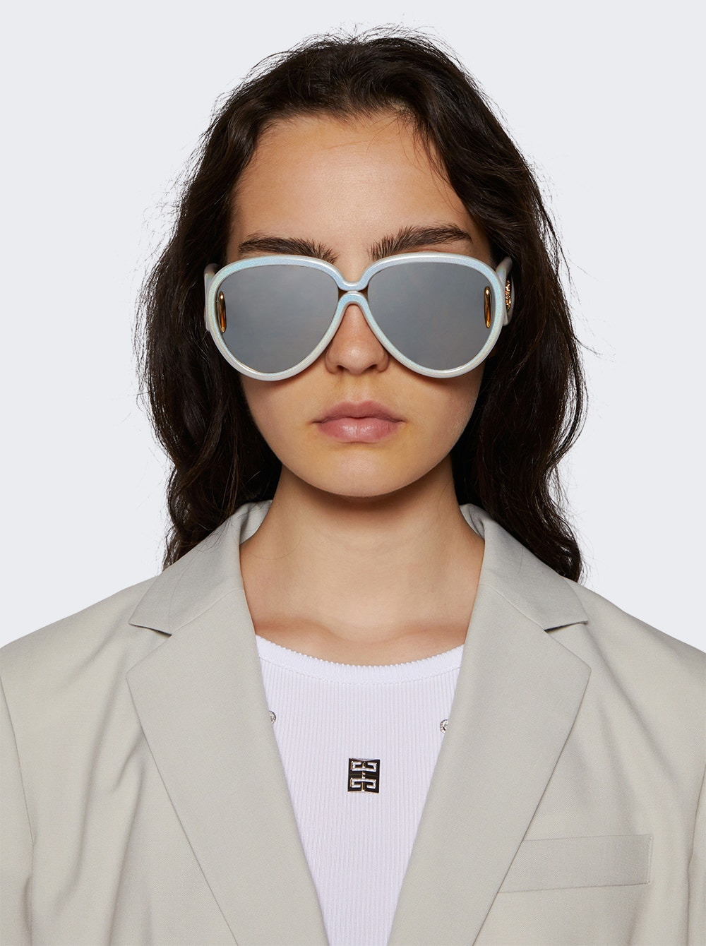 Pilot Mask Sunglasses Holographic White - 2