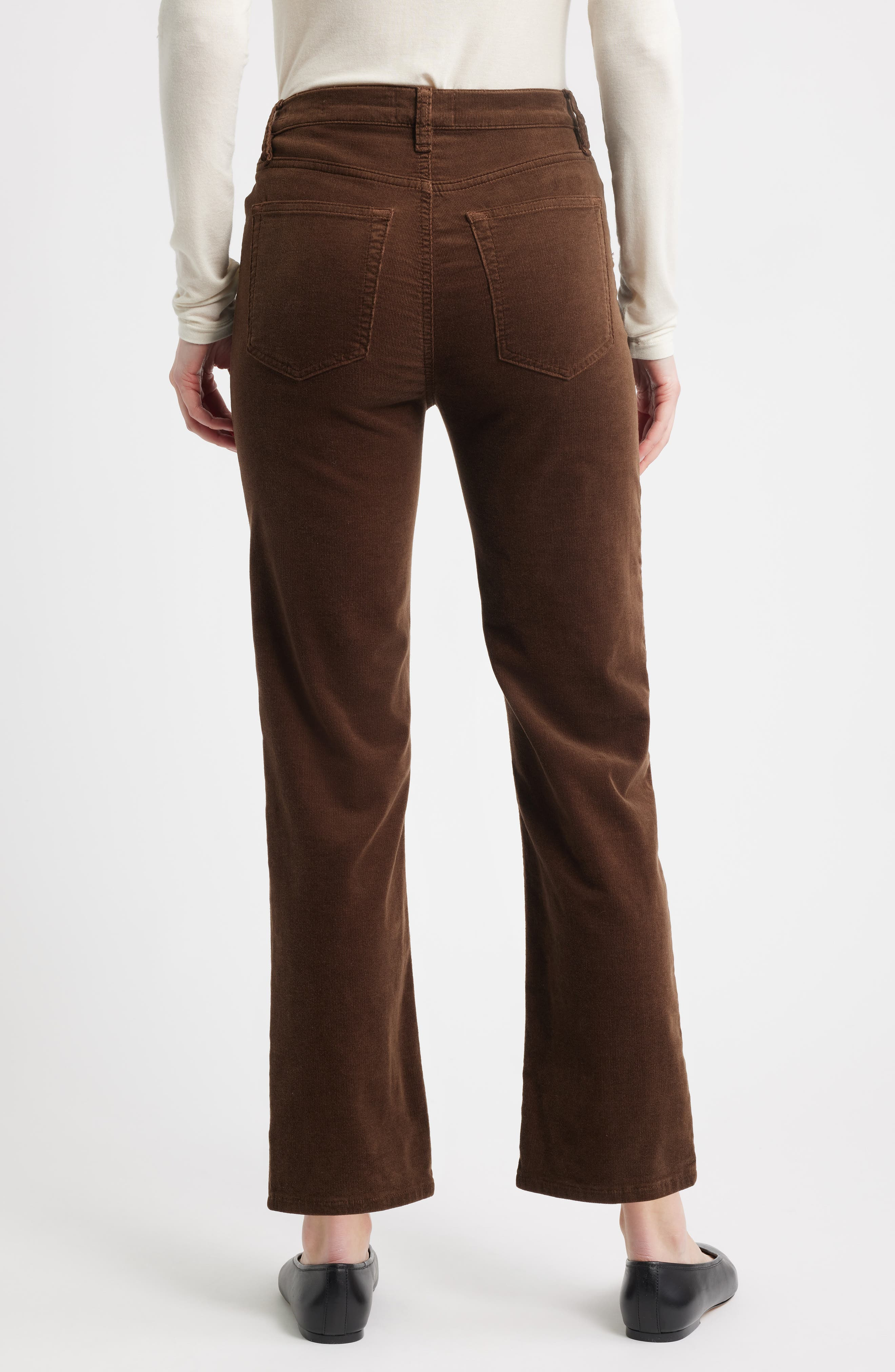 FRAME Le Sleek Corduroy Ankle Straight Leg Pants in Bitter Chocolate at Nordstrom - 2
