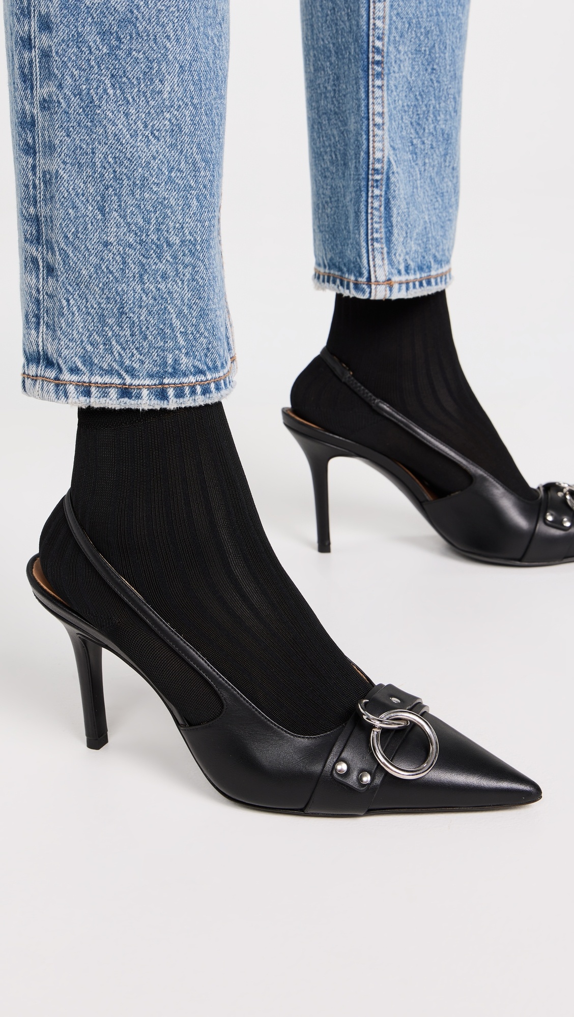 Sling Back Heels with Ring - 3
