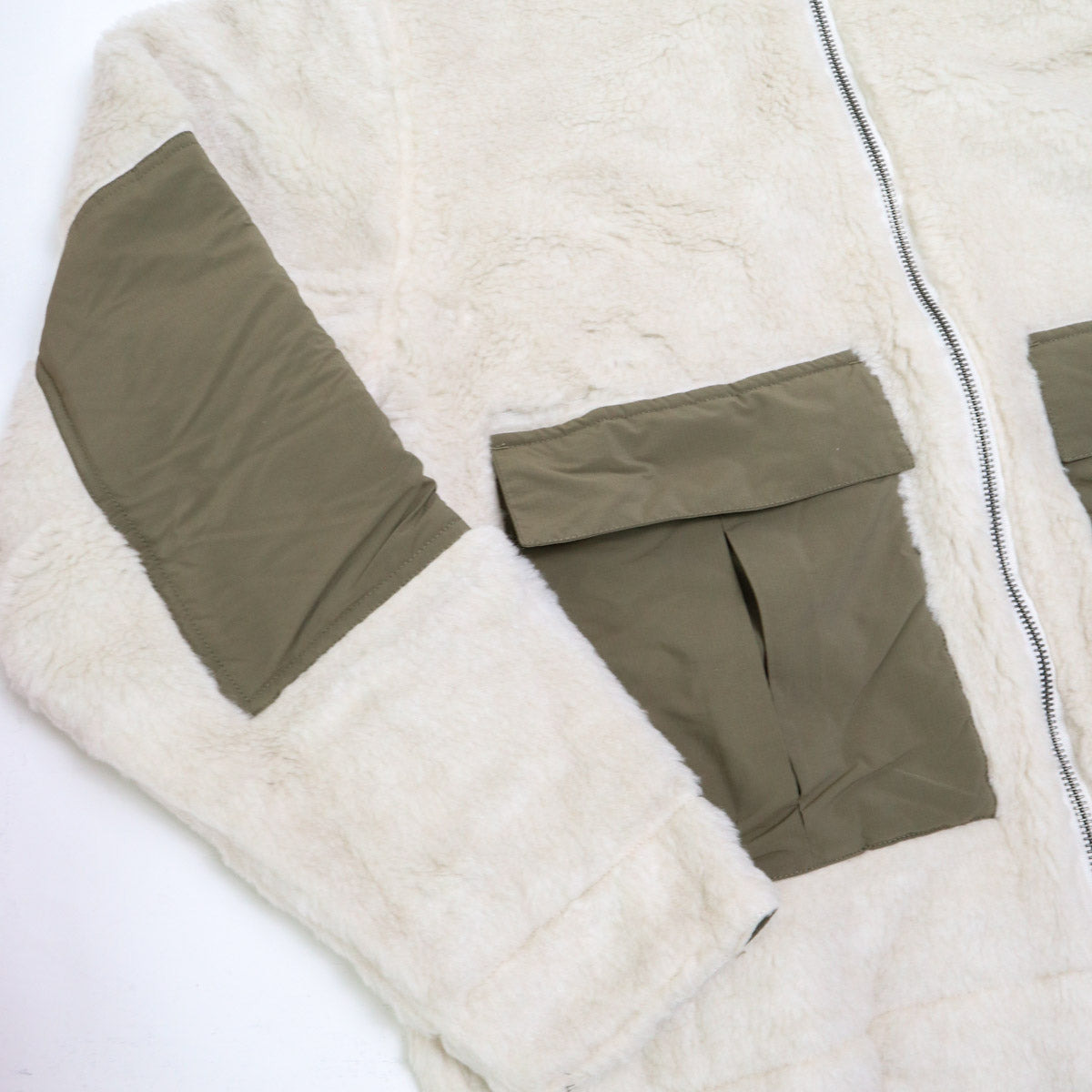 Fleece Jacket Ecru Wool Fleece - 3
