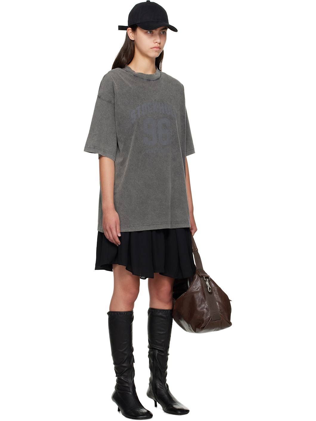Gray & Black T-shirt Minidress - 2