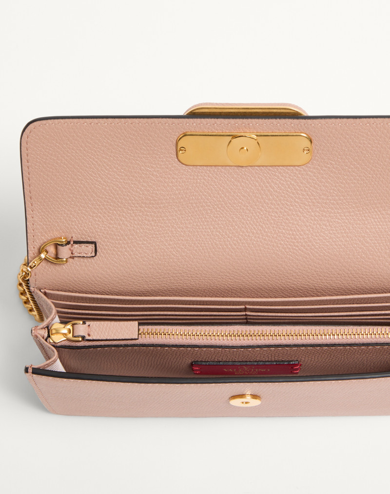Valentino VLOGO SIGNATURE GRAINY CALFSKIN WALLET WITH CHAIN outlook