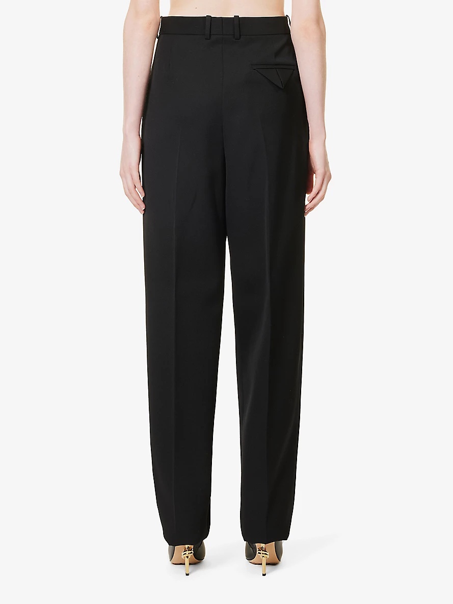 Belt-loop tapered-leg relaxed-fit wool trousers - 4