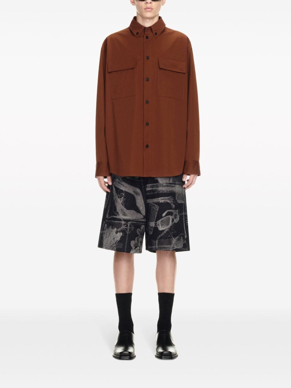 Ow Emb Cotgab Milit shirt - 5