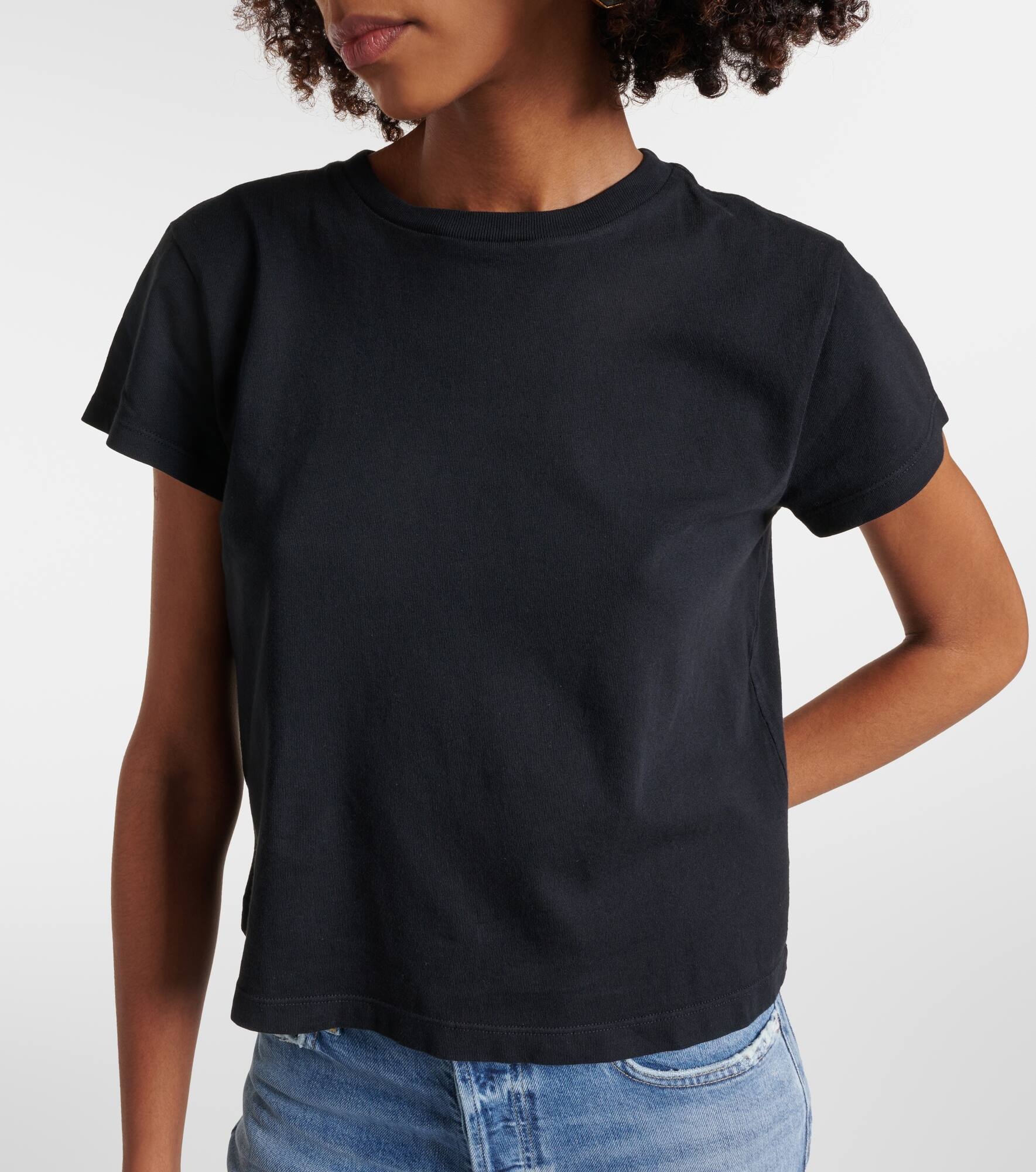 Adine cropped cotton jersey T-shirt - 5