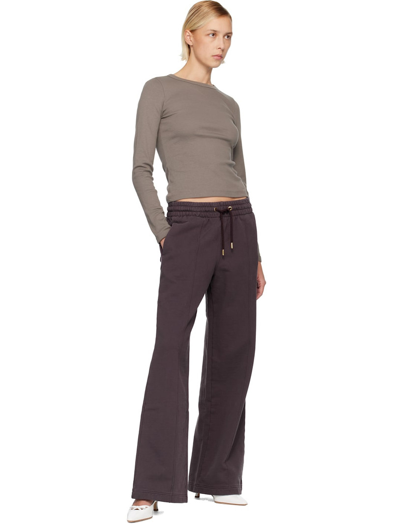 CASABLANCA Purple Dragonfly Floral Open Hem Sweatpants outlook