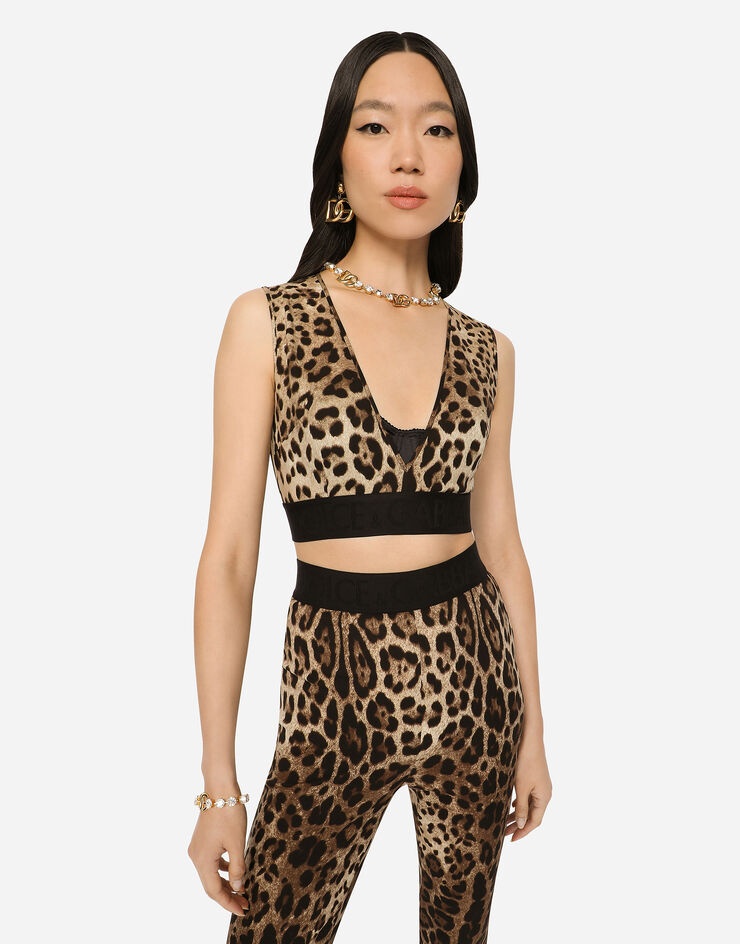 Leopard-print charmeuse top - 4