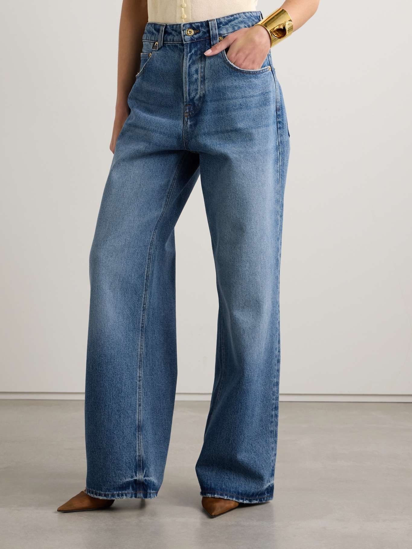 Le De-Nîmes recycled high-rise wide-leg jeans - 3
