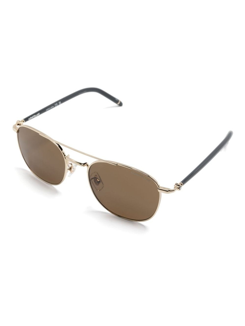 Montblanc raised-bridge square-frame sunglasses outlook