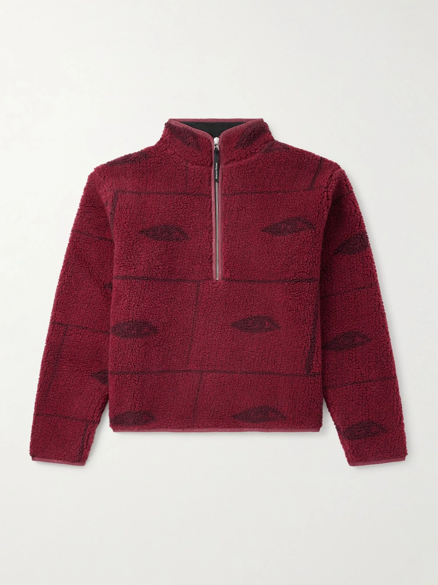 Printed Fleece Half-Zip Sweatshirt Red - 1