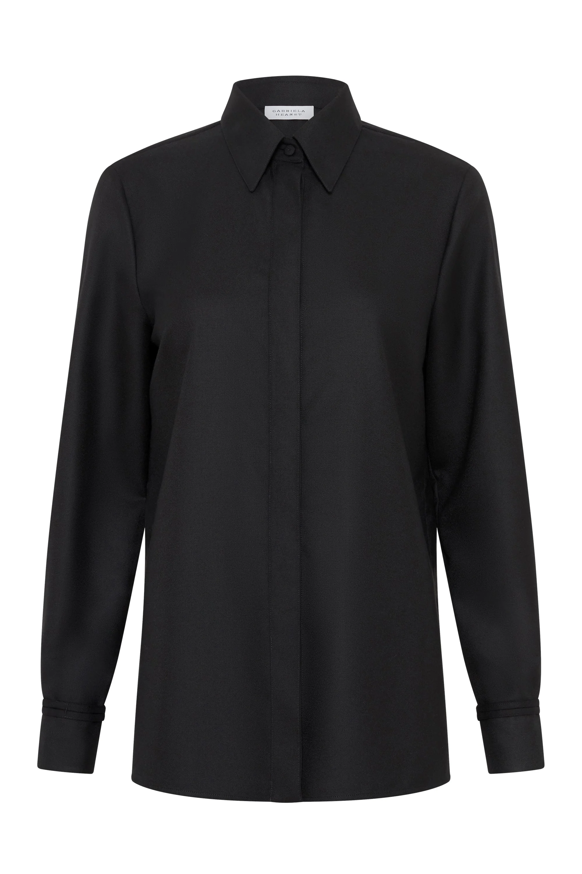 Cruz Shirt in Black & Camel Cashmere - 1