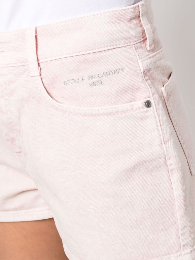 embroidered-logo mid-rise shorts - 5