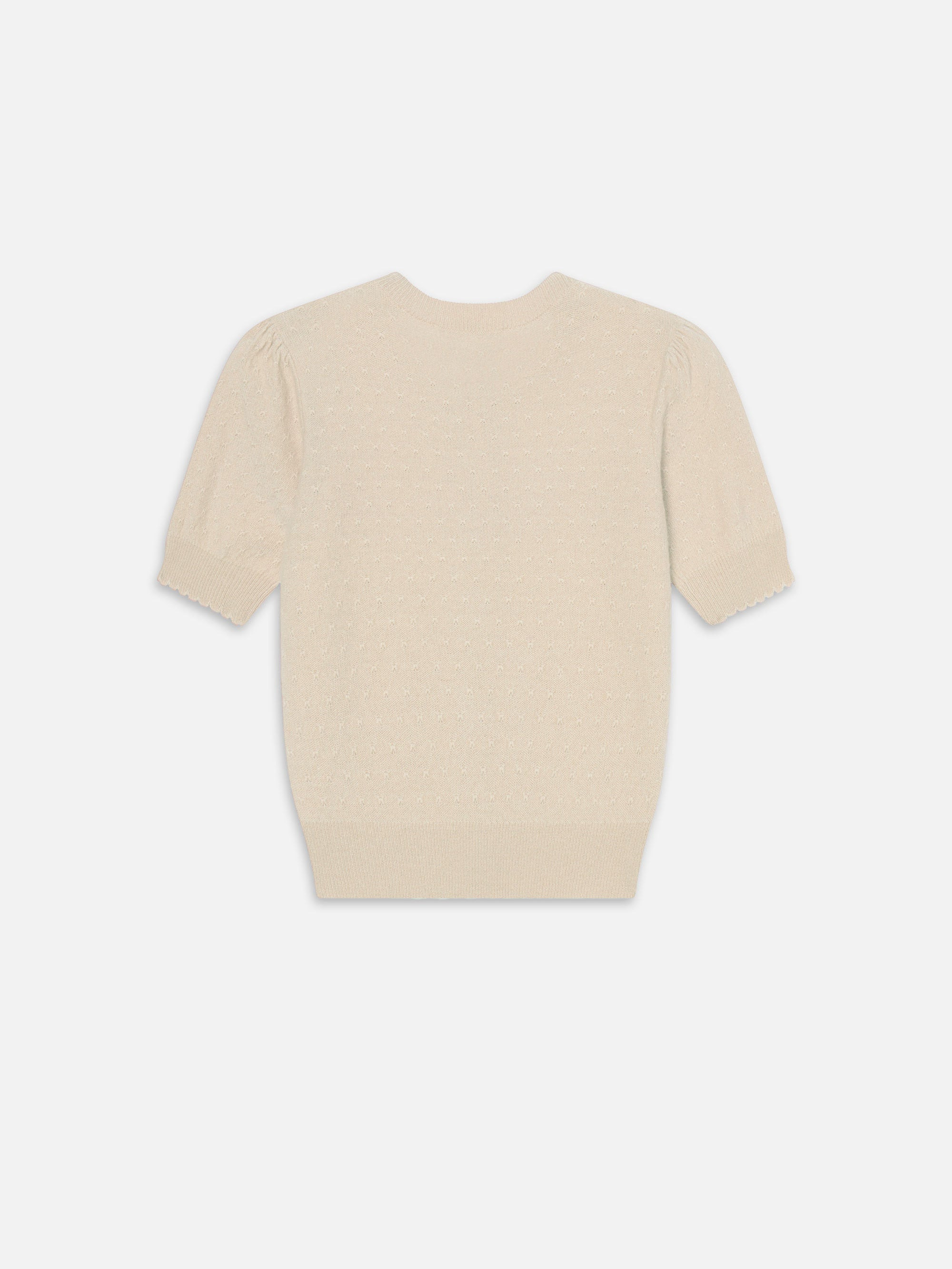The Cashmere Pointelle Cardi in Cream - 3