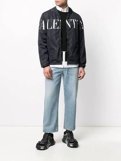 Valentino logo print hooded jacket outlook