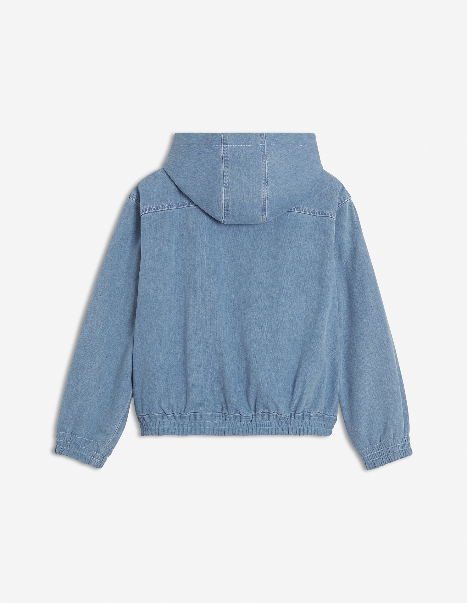 ZIPPED HOODED DENIM BLOUSON - 6