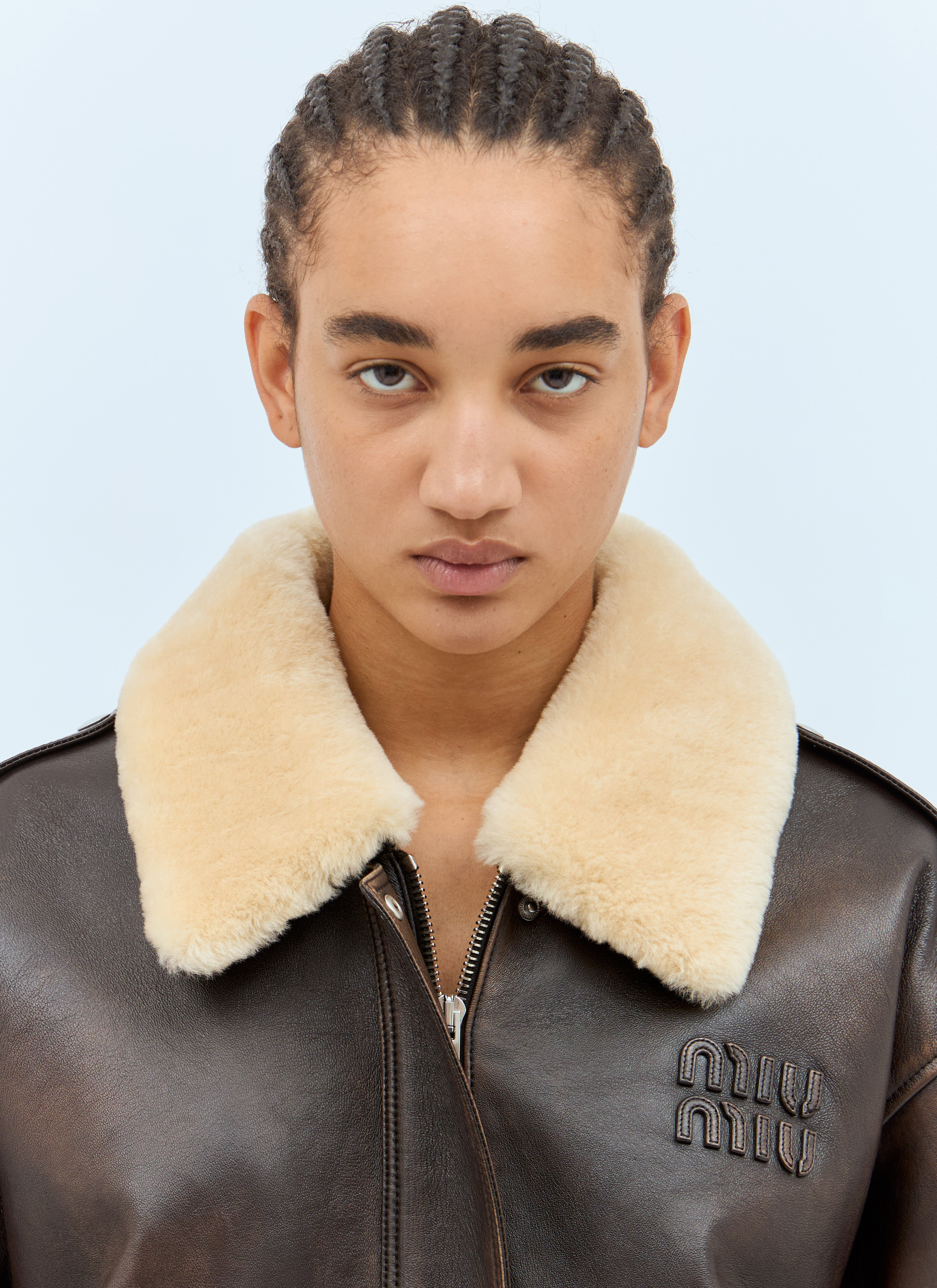 Miu Miu Women Padded Leather Jacket - 5