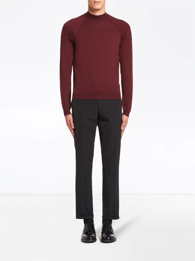 Prada raglan-sleeve wool jumper outlook