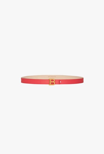 Salmon pink smooth leather B-Belt belt - 1