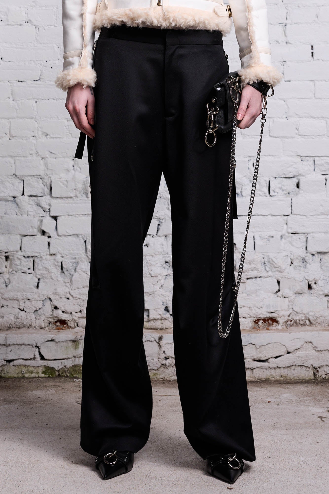 ARTICULATED TUXEDO TROUSER - BLACK - 4