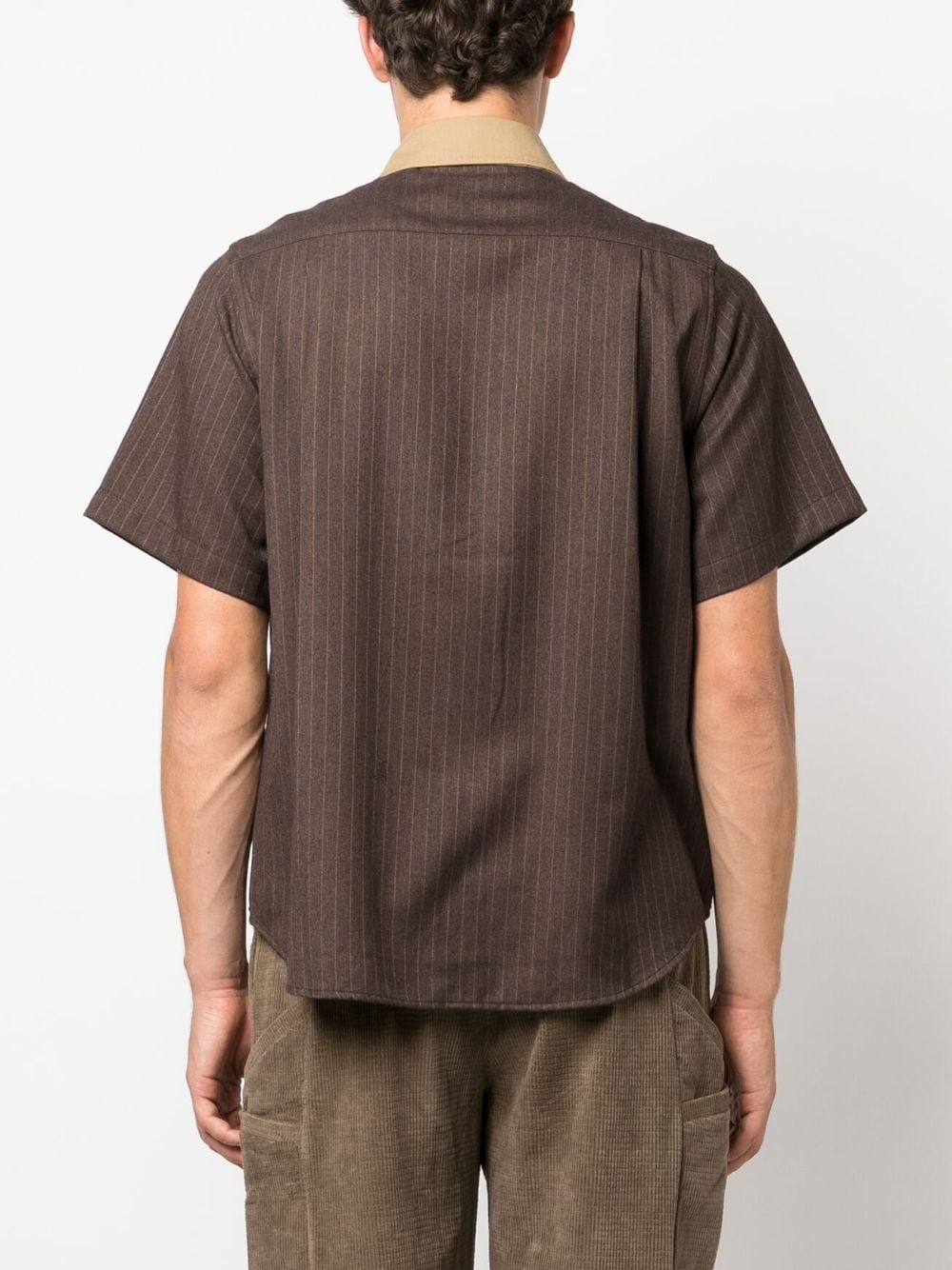 stripe-print twill shirt - 4