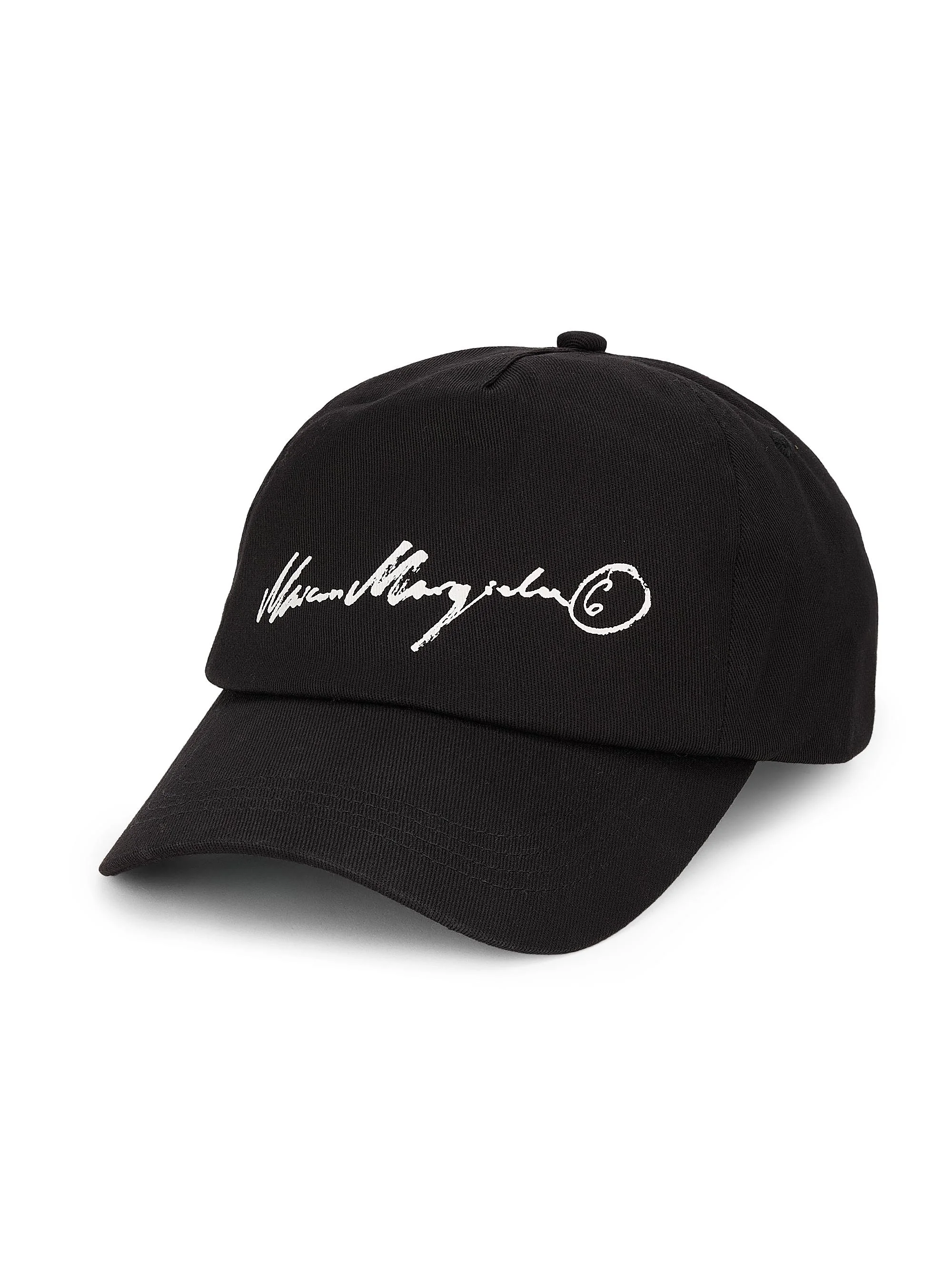 Men's Logo Cotton Baseball Hat - Black Ecru Print - 1