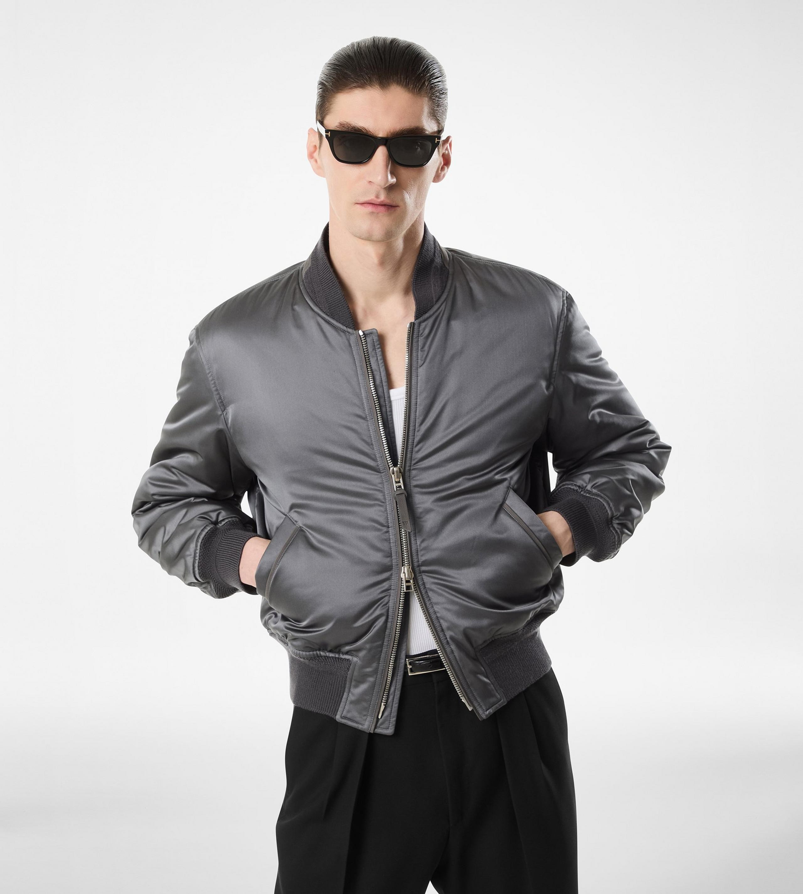 SILK SATIN BOMBER - 3
