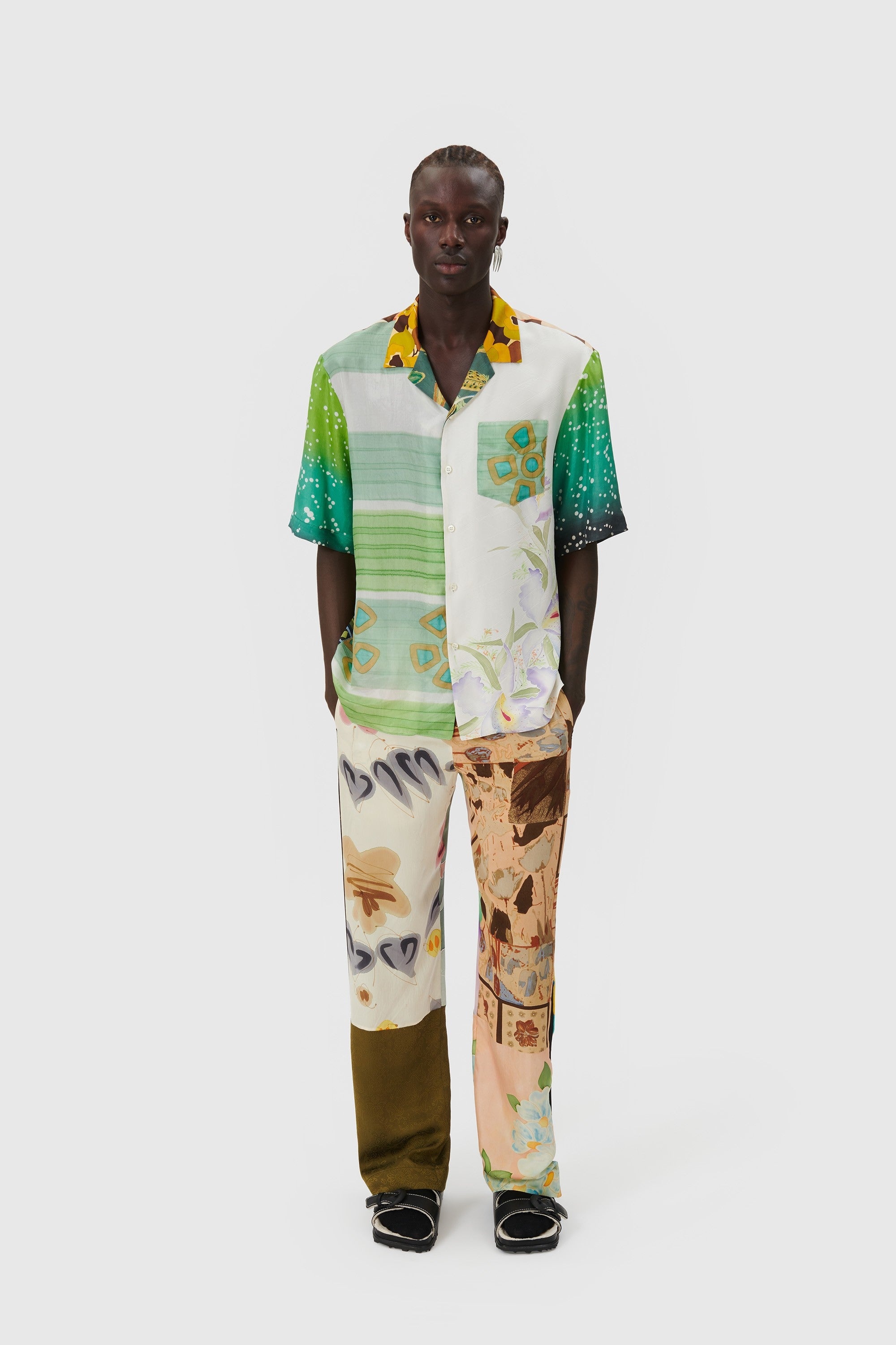 Regenerated Silk Scarves Pajama Pants - 2