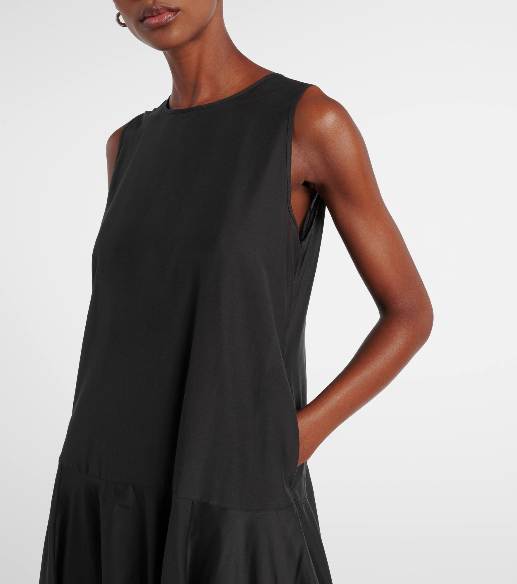 Rita gathered cotton and silk maxi dress - 4