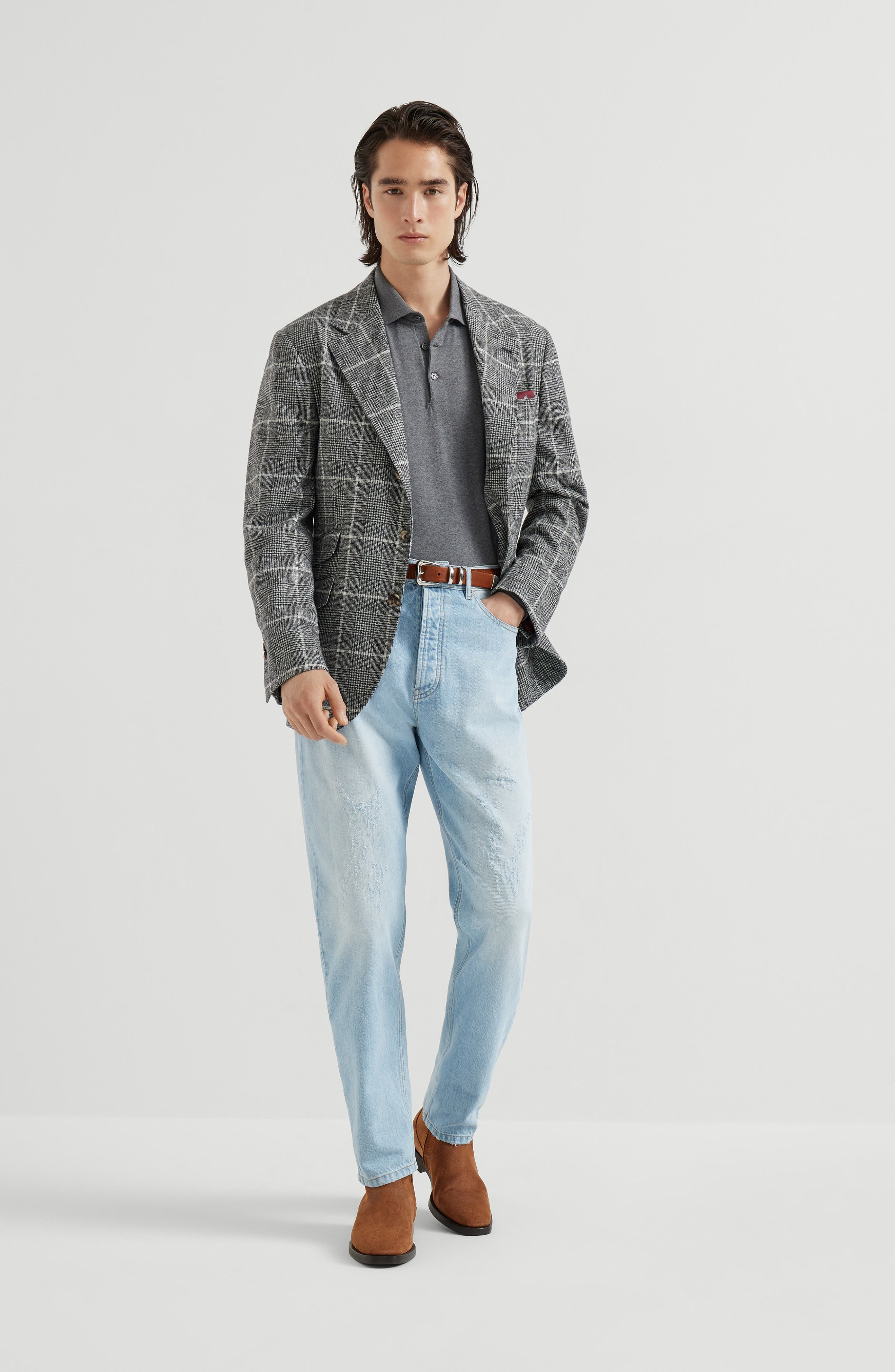 Brunello Cucinelli Polo-style sweater in Dark Grey at Nordstrom - 6