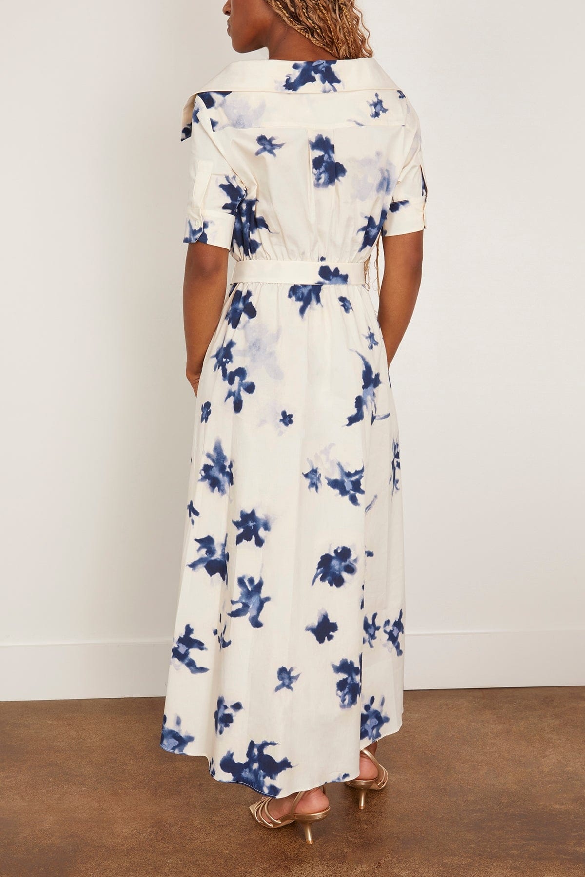 Lydia Dress in Berry Blue Flowers - 4
