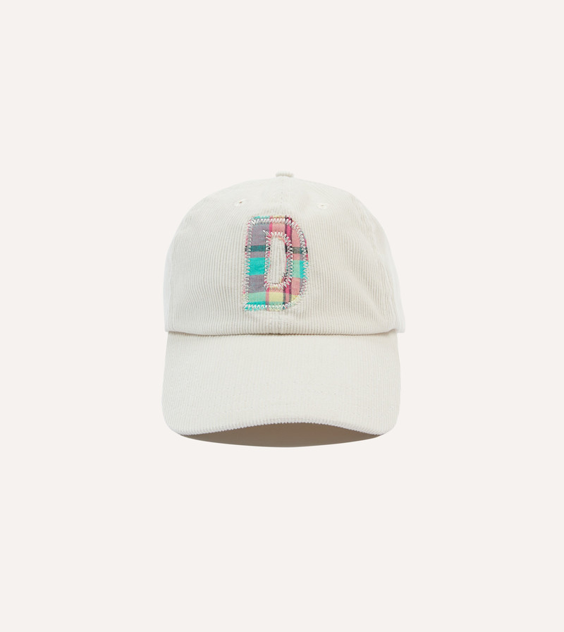 Ecru 'D' Appliqué Cotton Baseball Cap 1