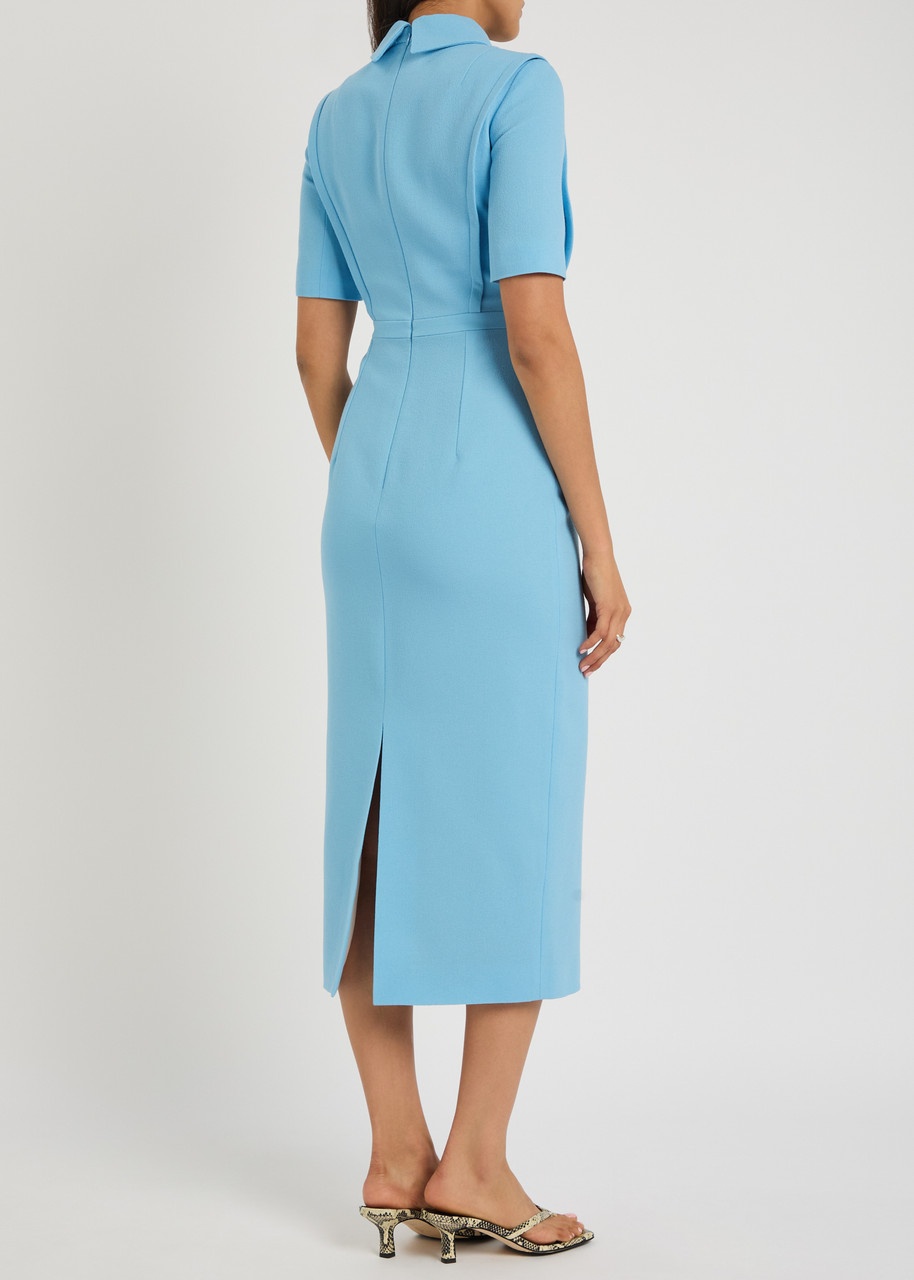Emilia Wickstead Valetta Darted Wool-crepe Midi Dress - 3