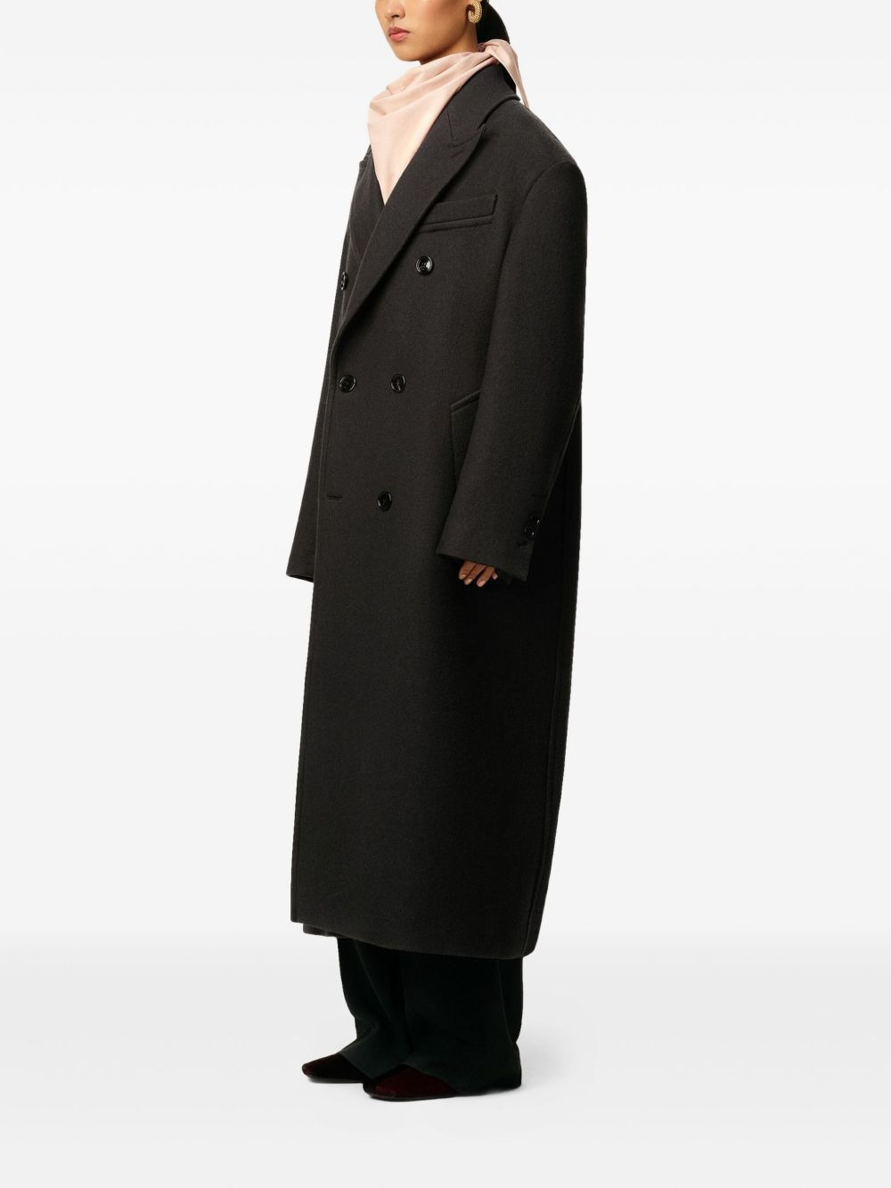 double-breasted wool coat - 3