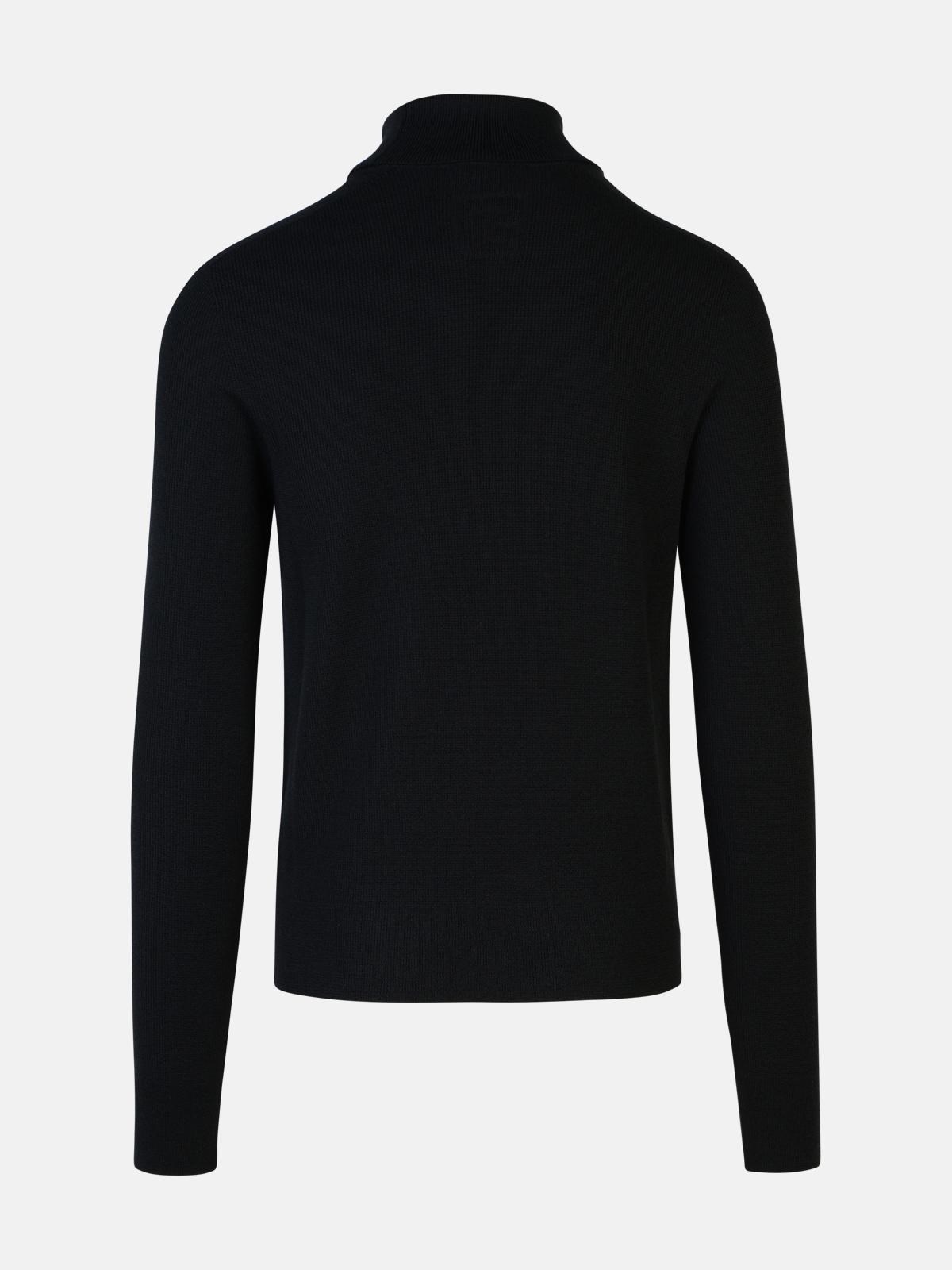 BLACK WOOL TURTLENECK SWEATER - 3