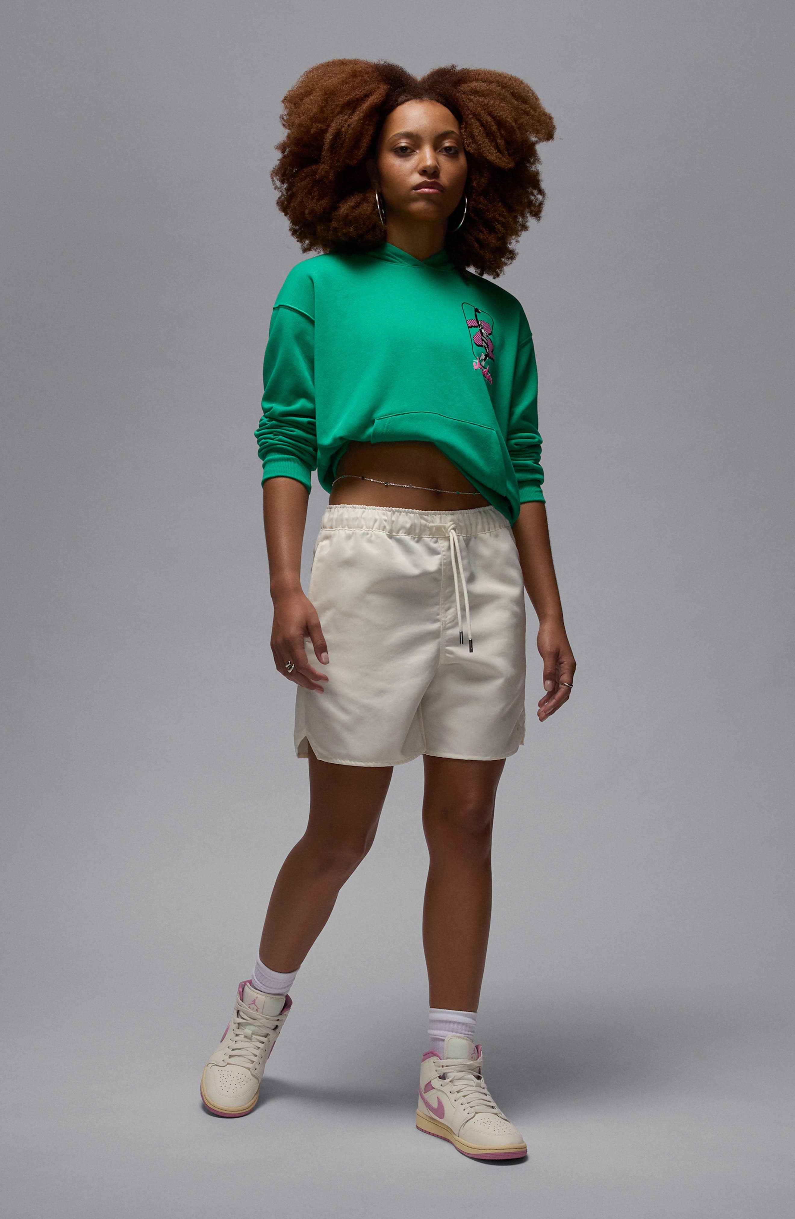 Jordan Brooklyn Fleece Hoodie in Stadium Green/White at Nordstrom - 4