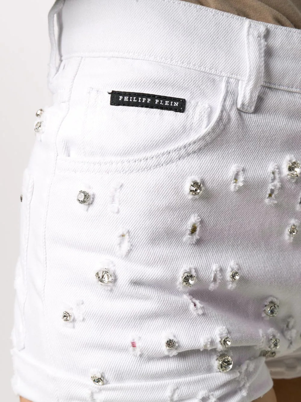 high-rise crystal-embellished shorts - 5