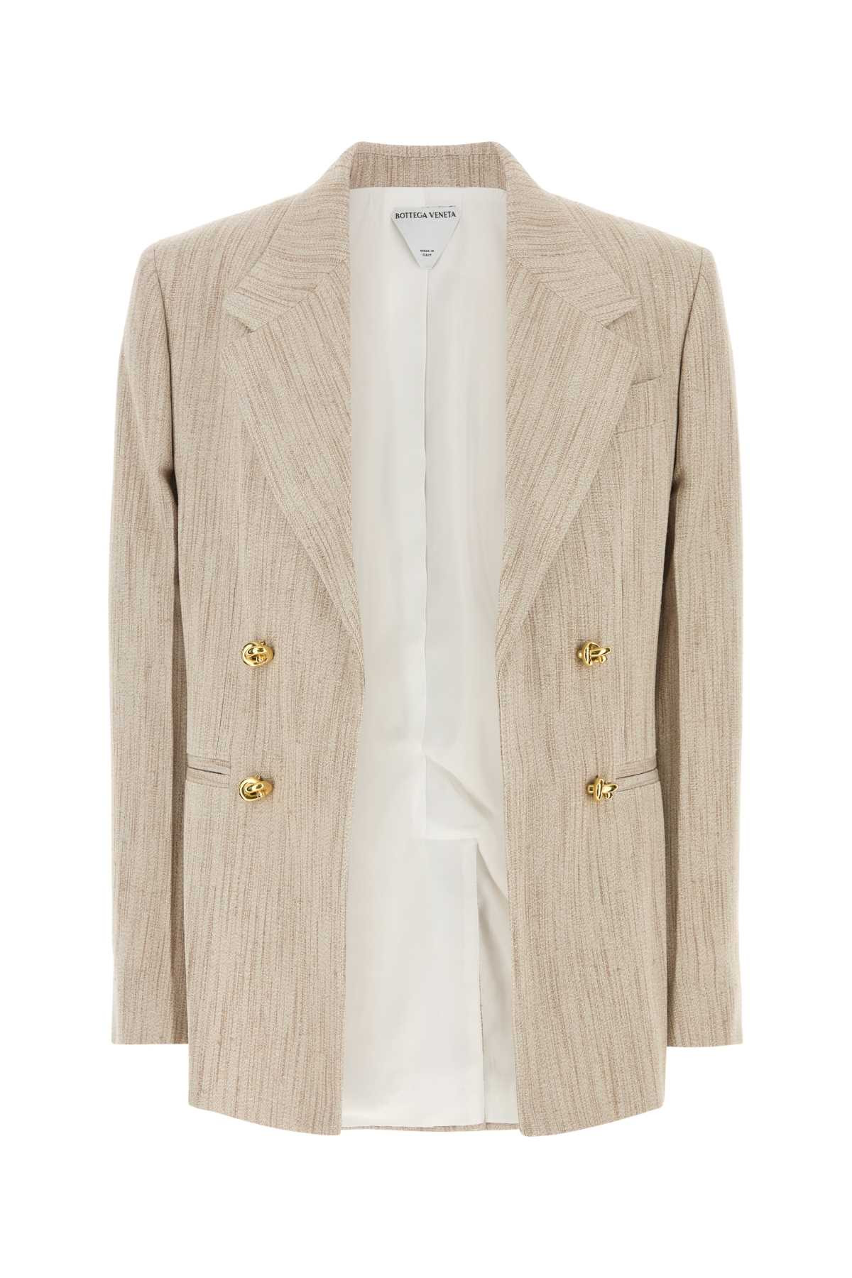 Bottega Veneta Women Melange Sand Viscose Blend Blazer - 1