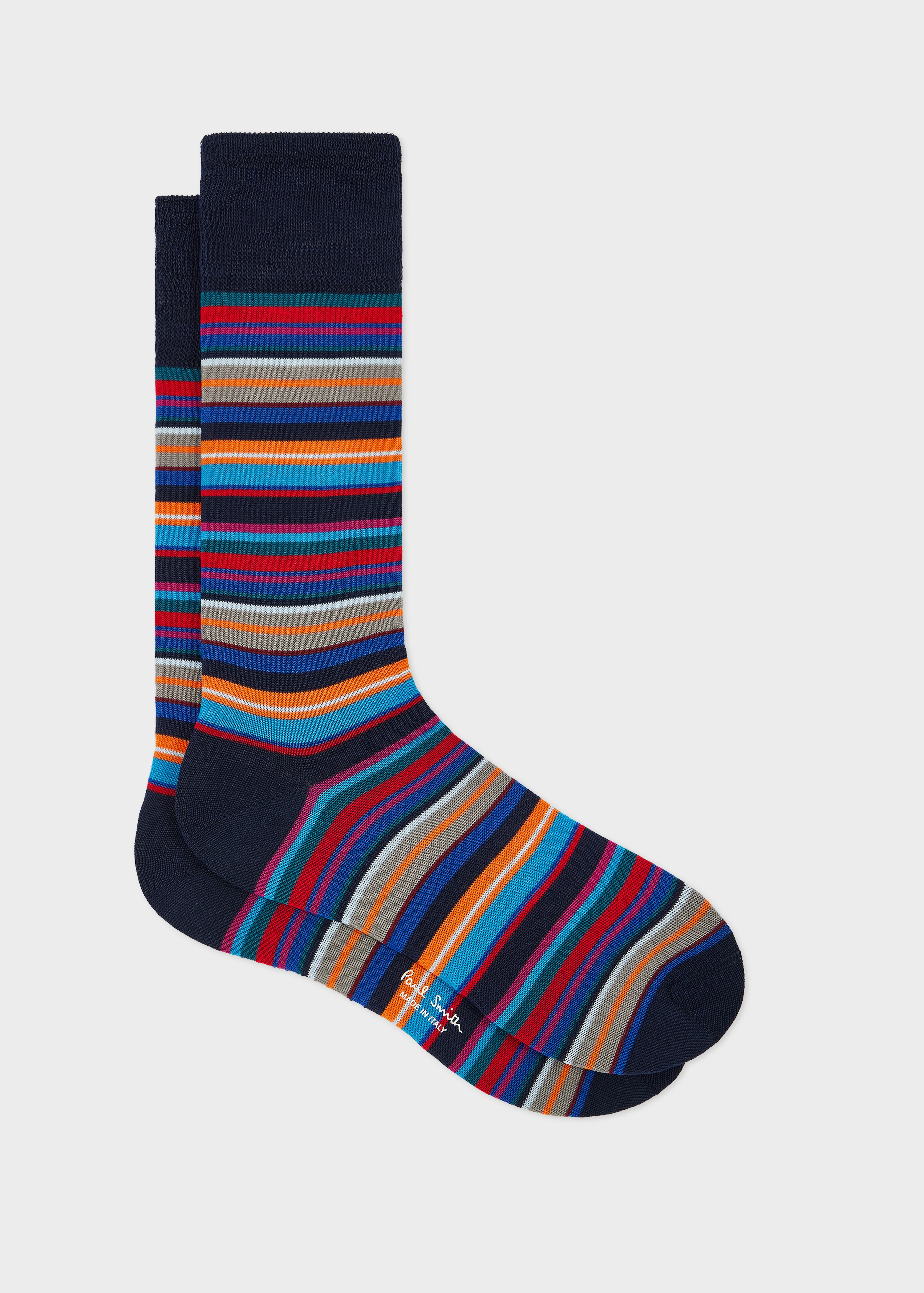 Navy Multicolour Stripe Socks - 1