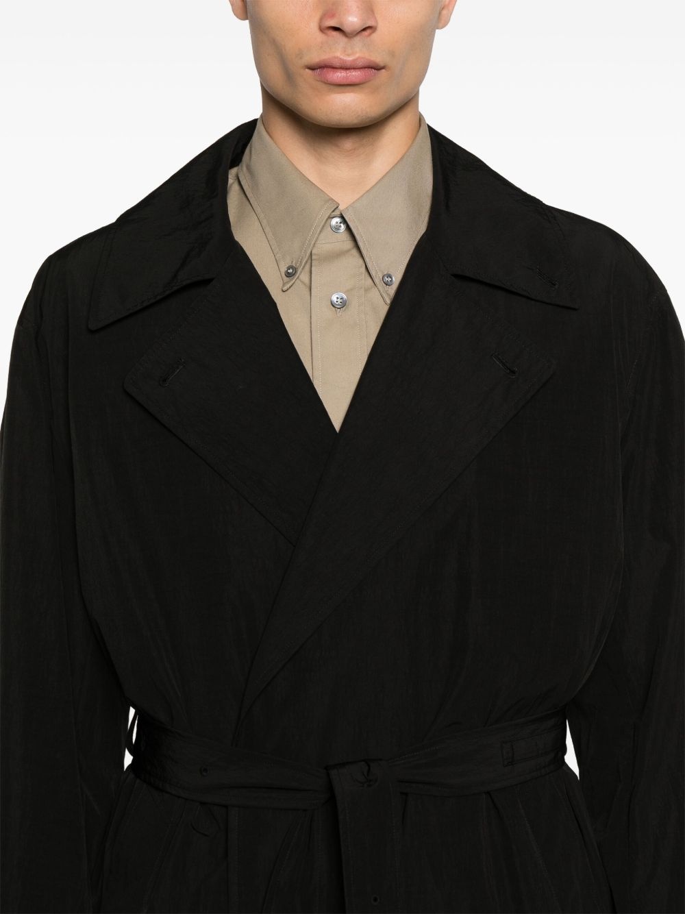 windproof double-breasted trench coat - 5