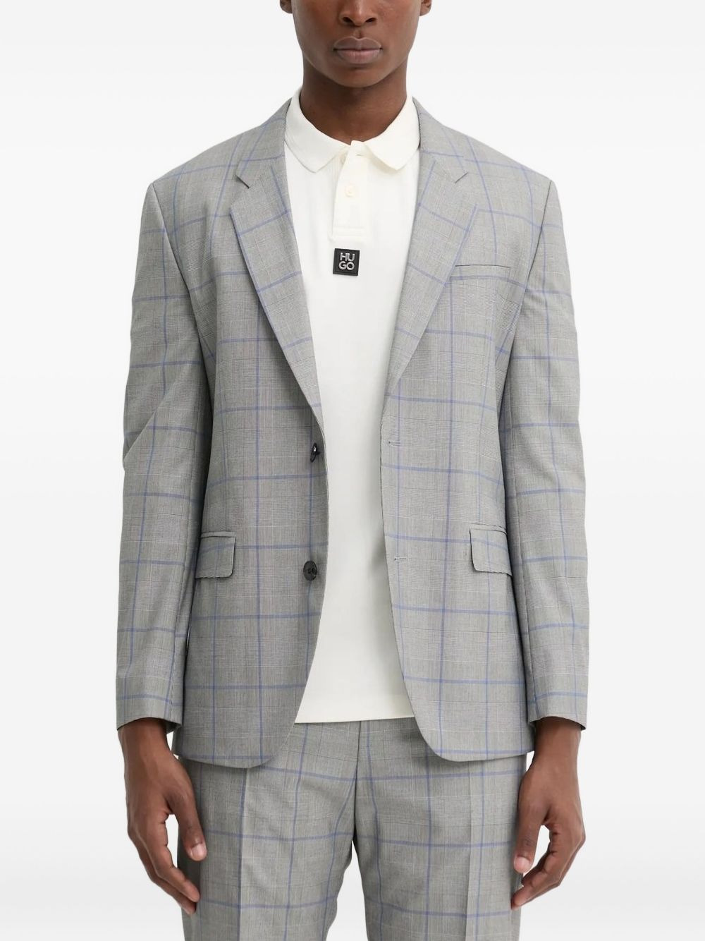 checked single-breasted suit - 3