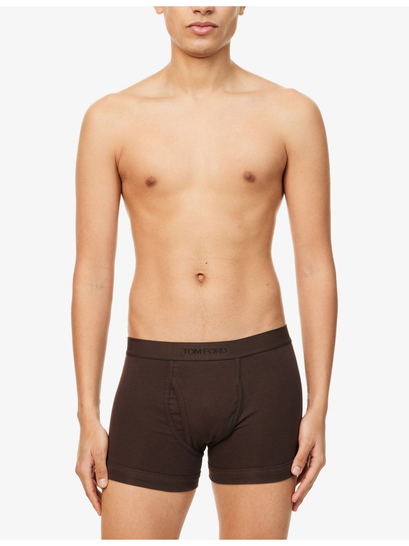 TOM FORD Logo-Waistband Classic-Fit Stretch Cotton-Jersey Boxers outlook
