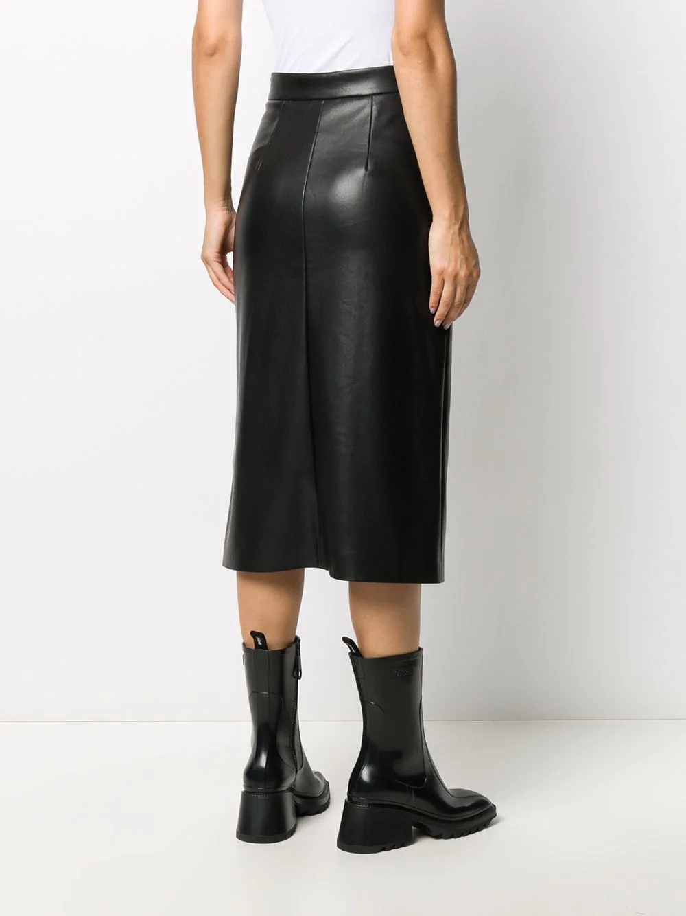 faux leather pencil skirt - 4