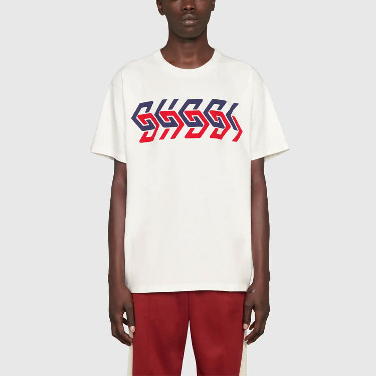 GUCCI Cotton jersey T-shirt with Gucci mirror print 'Ivory' 616036-XJDV9-9275 - 3